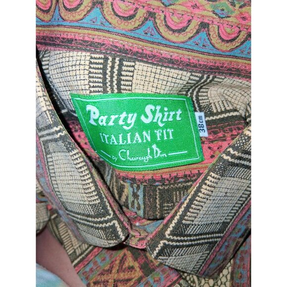 Vintage Charag Din Party Shirt Italian Fit Button-Up Long Sleeve Groovy - Picture 6 of 13